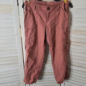 Womens Baggy Cargo Pants Brown Size 2 Utility Streetwear Gorpcore Outdoor Hiking